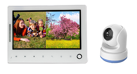 Caméra IP - Caméra panoramique/inclinaison numérique sans fil – Système de vidéo surveillance LCD 7” CM531723